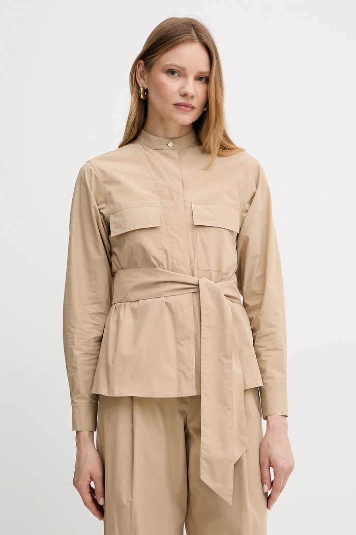 Bombažna srajčna jakna Weekend Max Mara Drugo bež 2515041013600