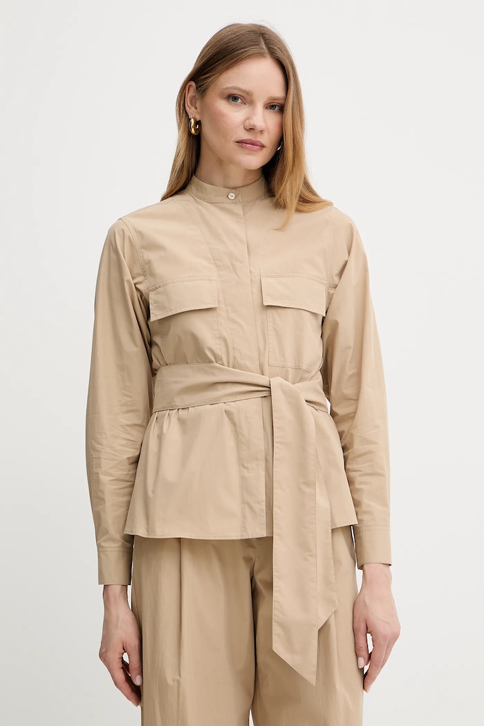 Bombažna srajčna jakna Weekend Max Mara Drugo bež 2515041013600