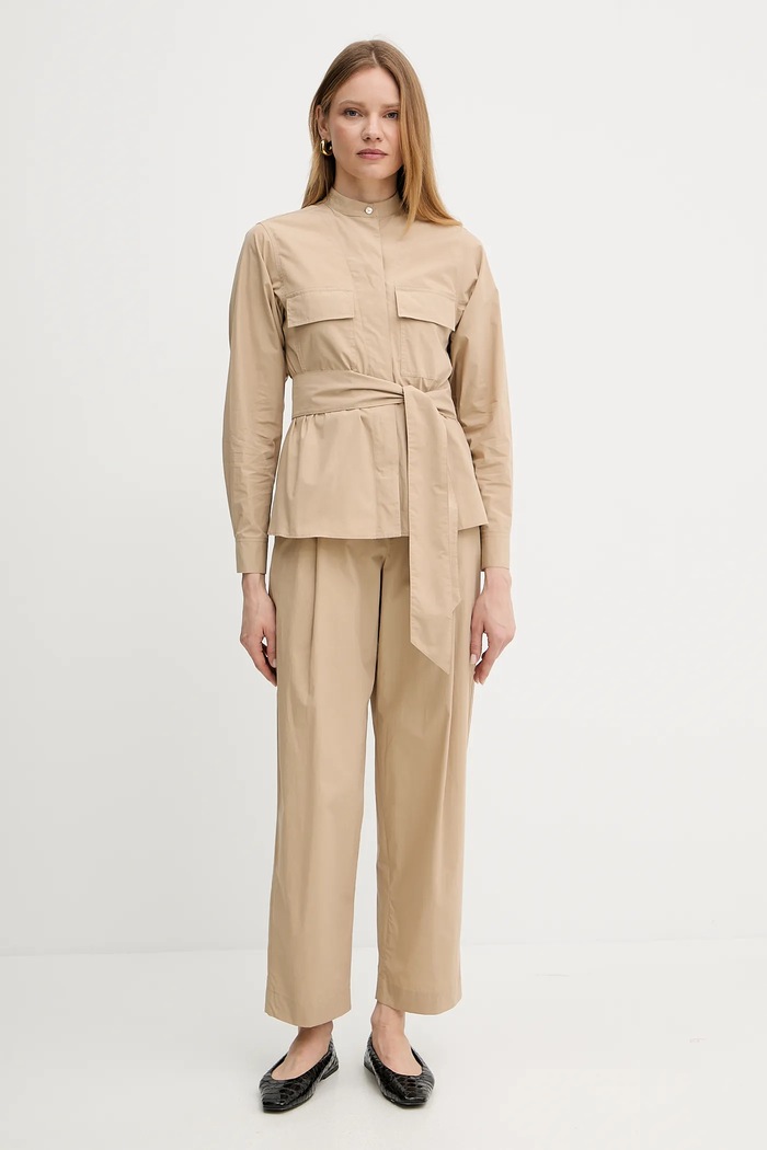 Bombažna srajčna jakna Weekend Max Mara 2515041013600 bež SS25