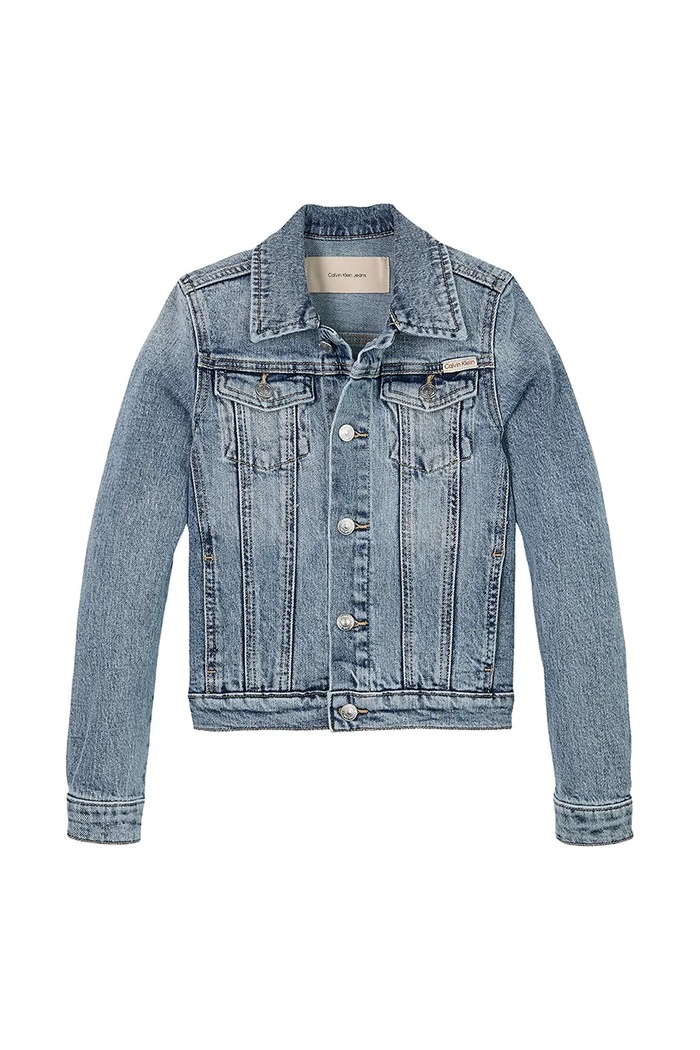 Calvin Klein Jeans kurtka jeansowa dziecięca IG0IG02721.PPYA niebieski SS25