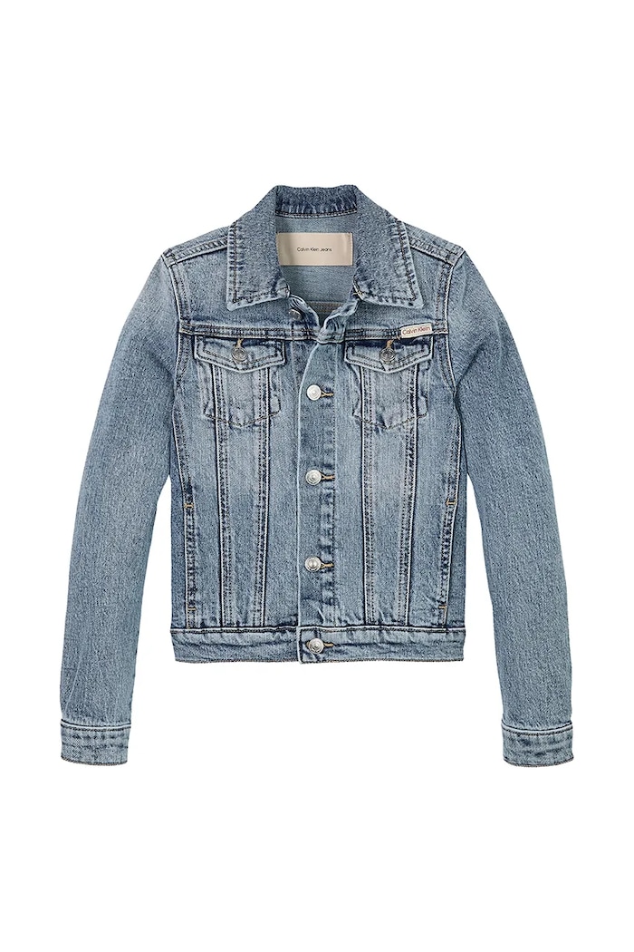 Calvin Klein Jeans kurtka jeansowa dziecięca IG0IG02721.PPYA niebieski SS25