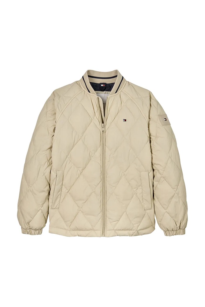 Παιδικό μπουφάν Tommy Hilfiger KS0KS00620.128.176.PPYA μπεζ SS25