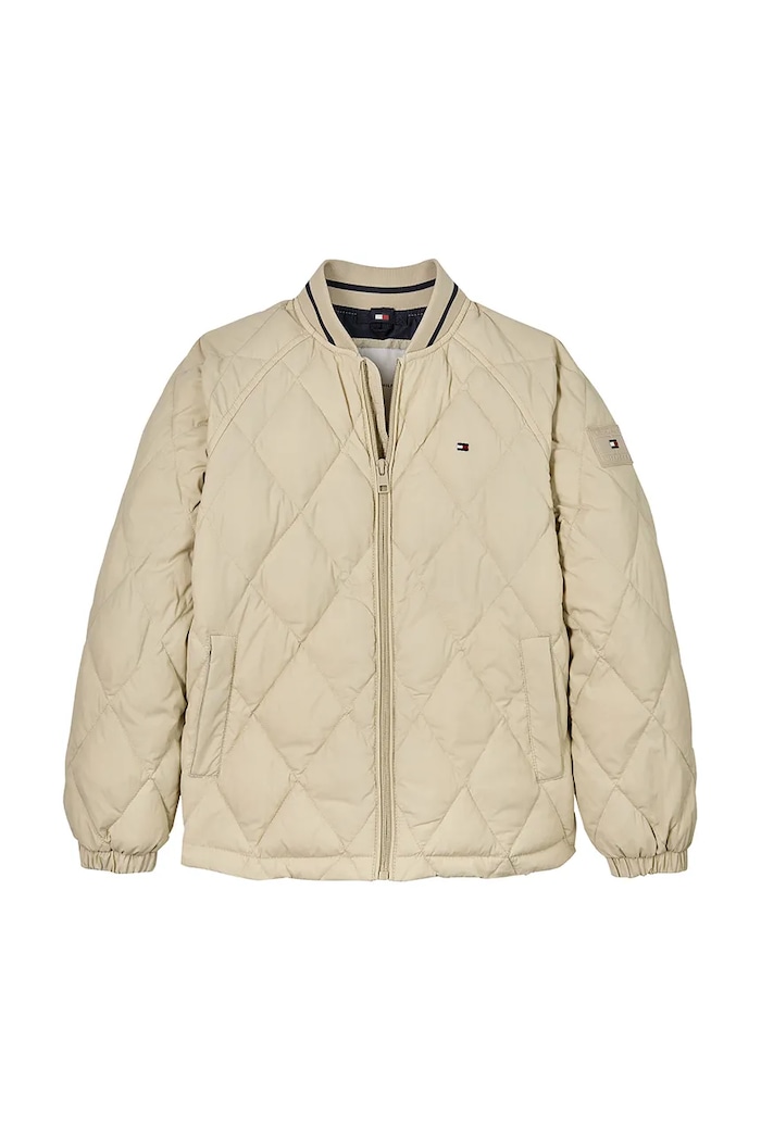 Παιδικό μπουφάν Tommy Hilfiger KS0KS00620.128.176.PPYA μπεζ SS25