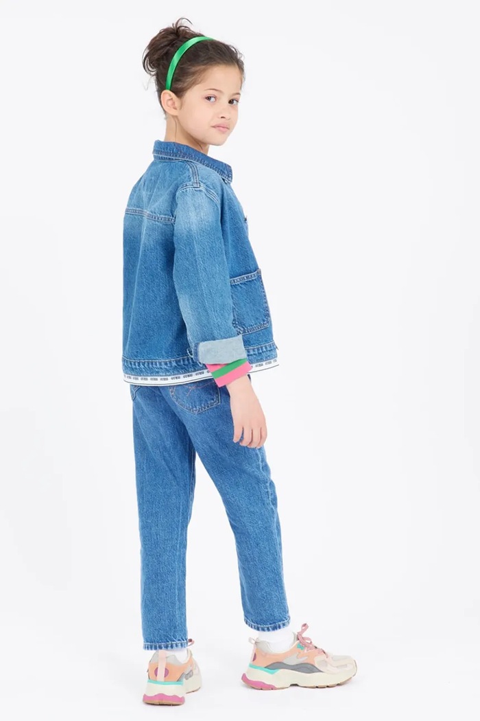Παιδικό τζιν μπουφάν Guess J5RL04.D45E0.PPYA σκούρο μπλε SS25