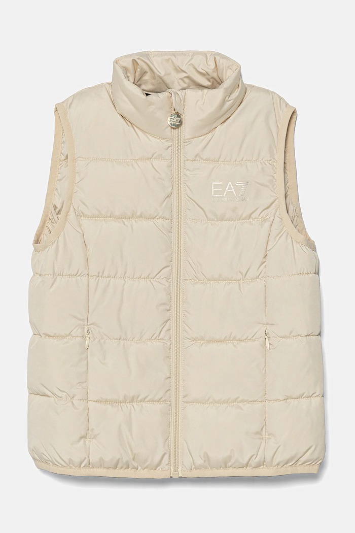 Detská vesta EA7 Emporio Armani zateplené béžová 8NFQ08.FNF8Z