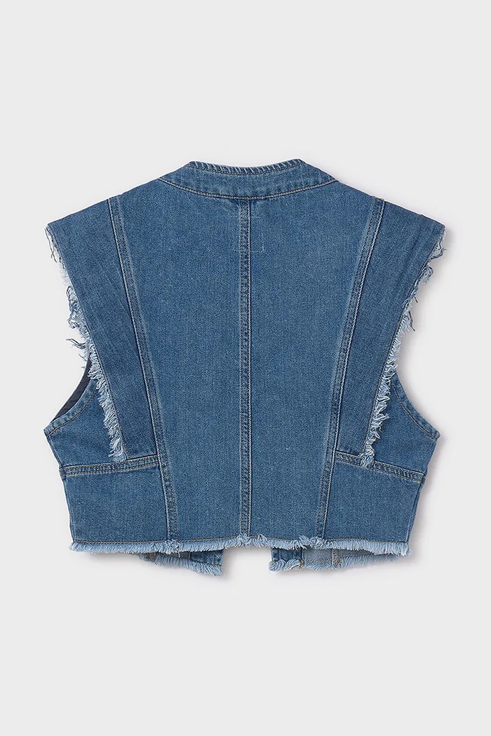 Fete Mayoral vestă denim pentru copii 6352.8F.Junior.PPYA albastru