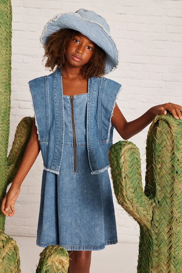Mayoral vestă denim pentru copii 6352.8F.Junior.PPYA albastru