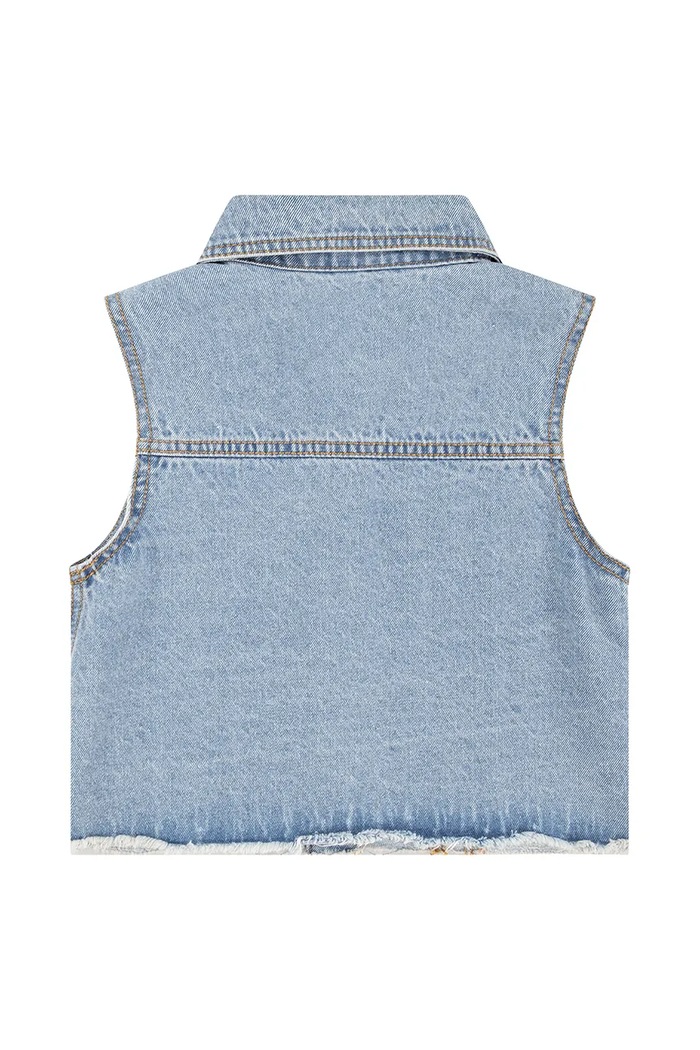 Levi's bezrękawnik jeansowy dziecięcy XS VEST WITH EMBROIDERY 4EM411 niebieski SS25