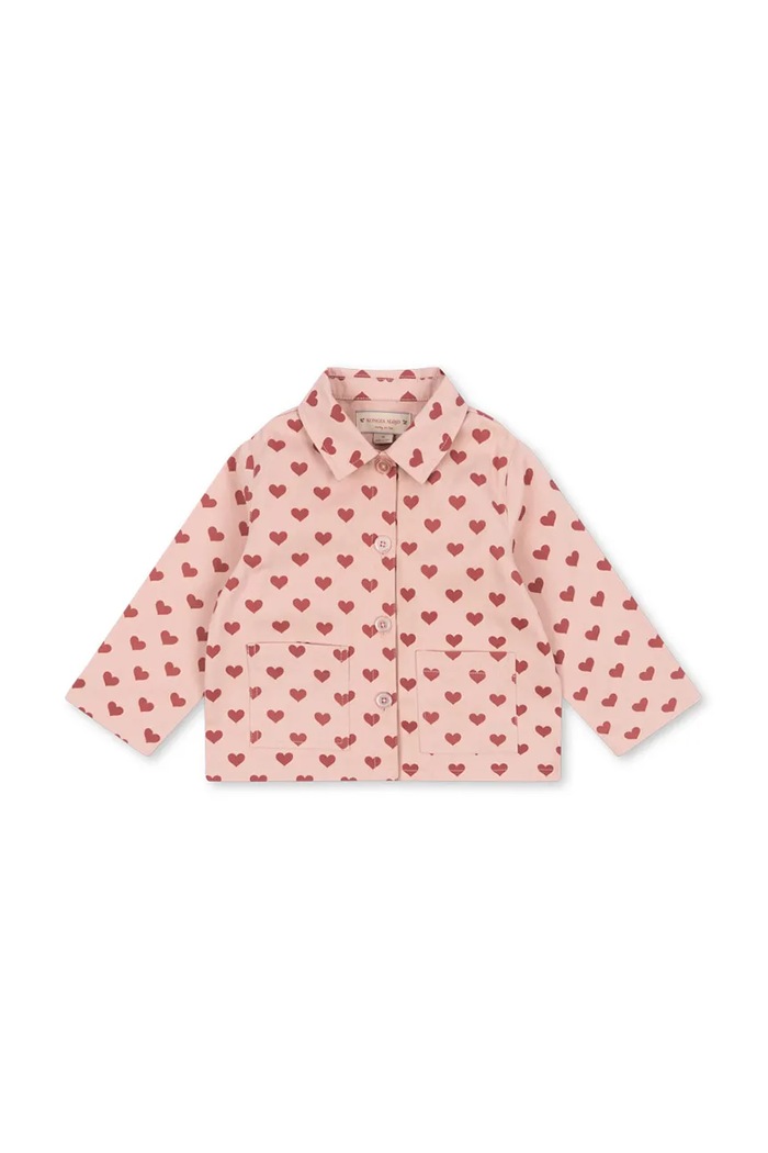 Konges Sløjd kurtka bawełniana dziecięca FEN SHIRT JACKET GOTS KS102278 różowy SS25