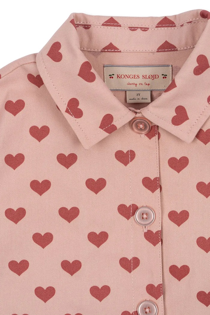 Konges Sløjd kurtka bawełniana dziecięca FEN SHIRT JACKET GOTS różowy KS102278