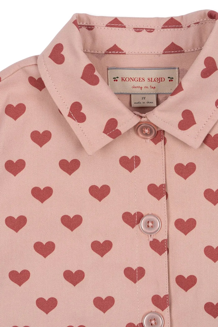 Konges Sløjd kurtka bawełniana dziecięca FEN SHIRT JACKET GOTS różowy KS102278