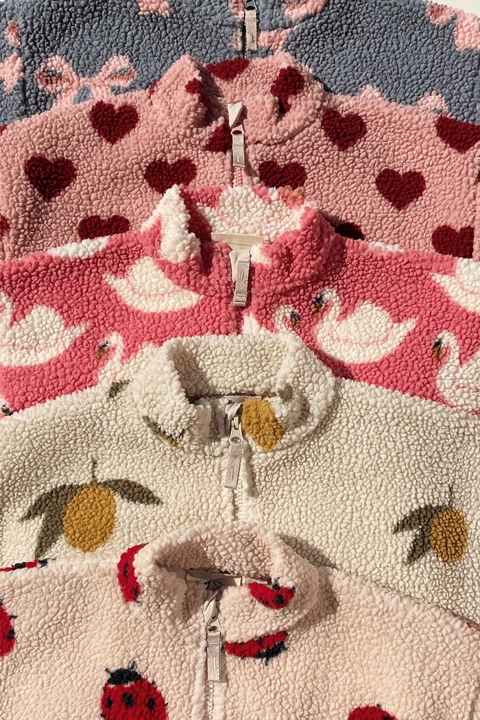 Kurtka bomber dziecięca JODY TEDDY JACKET GRS Konges Sløjd KS102308 różowy