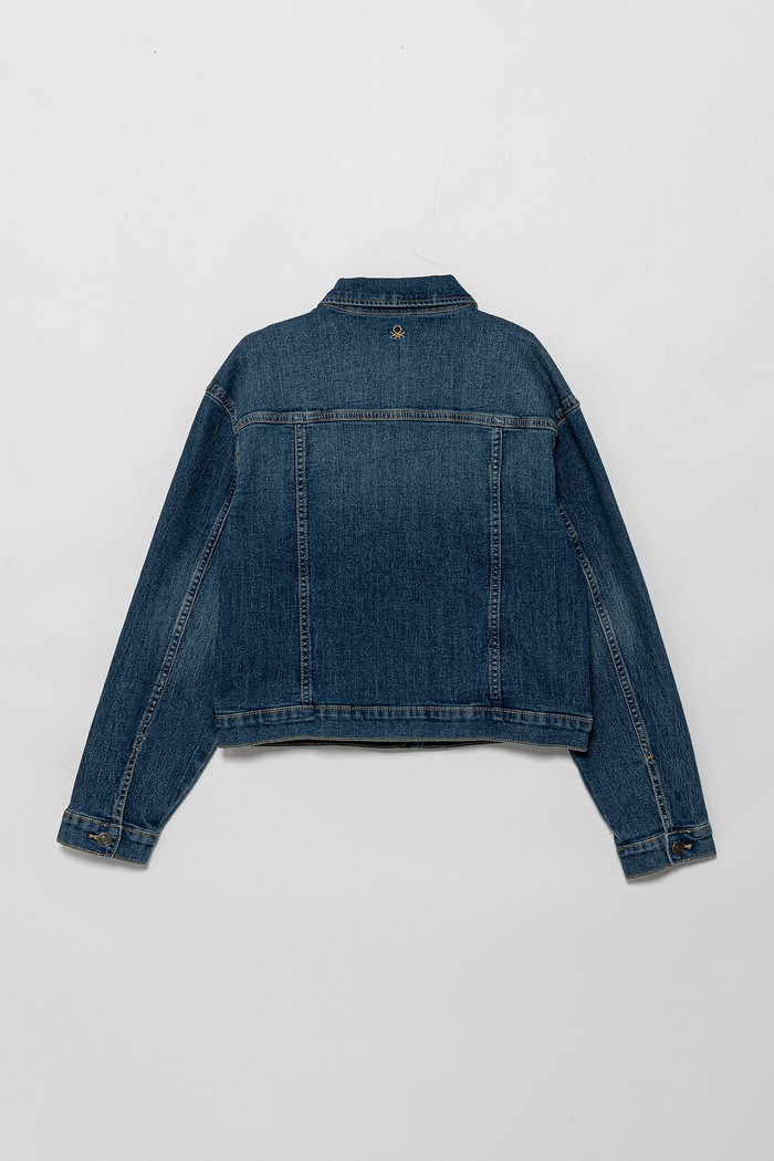 United Colors of Benetton kurtka jeansowa dziecięca 2PORCN061.G.Seasonal niebieski SS25