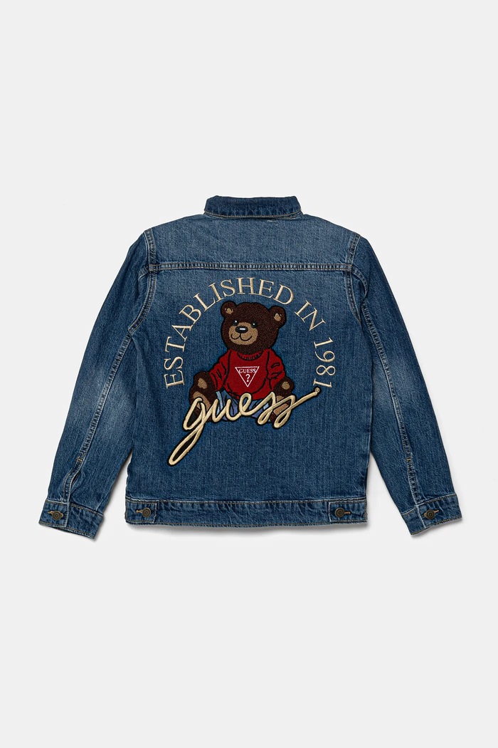 Guess kurtka jeansowa dziecięca H5RJ00.D58M2.PPYA niebieski SS25