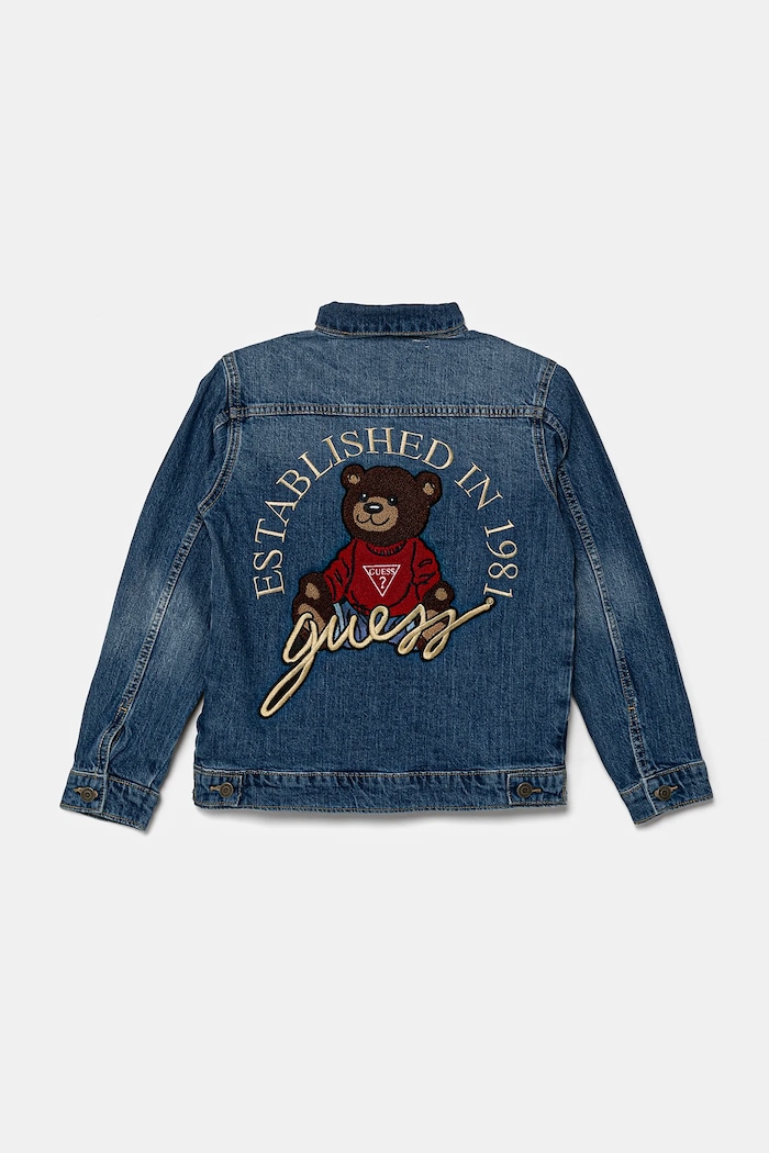 Guess kurtka jeansowa dziecięca H5RJ00.D58M2.PPYA niebieski SS25