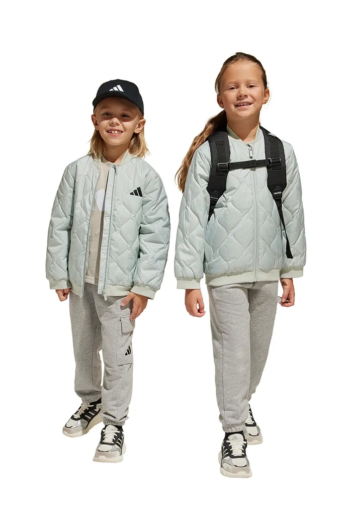Dětská bunda adidas přechodné šedá JC9442