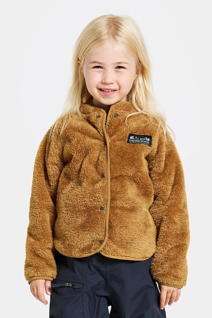 Didriksons kurtka dziecięca MYLLA KIDS FULL B bez kaptura brązowy 505793