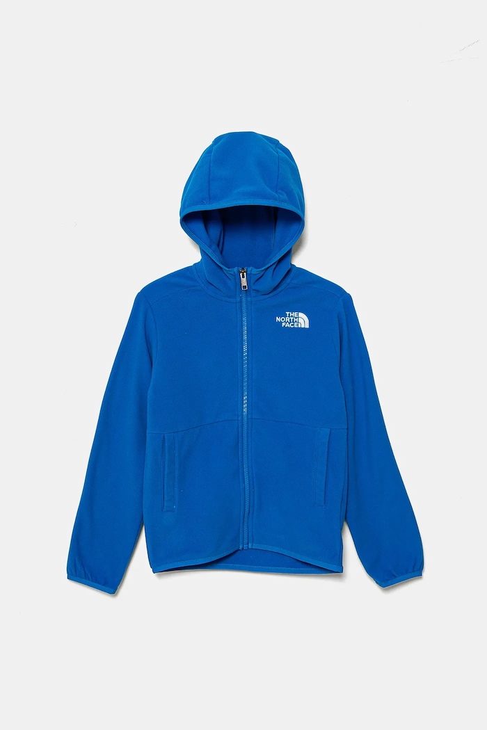 The North Face bluza polarowa dziecięca TEEN GLACIER F/Z HOODED JACKET aplikacja niebieski NF0A8AZKT4S1
