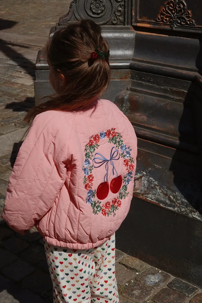 Konges Sløjd geacă bomber pentru copii JUNO BOMBER JACKET cu captuseala roz KS102313