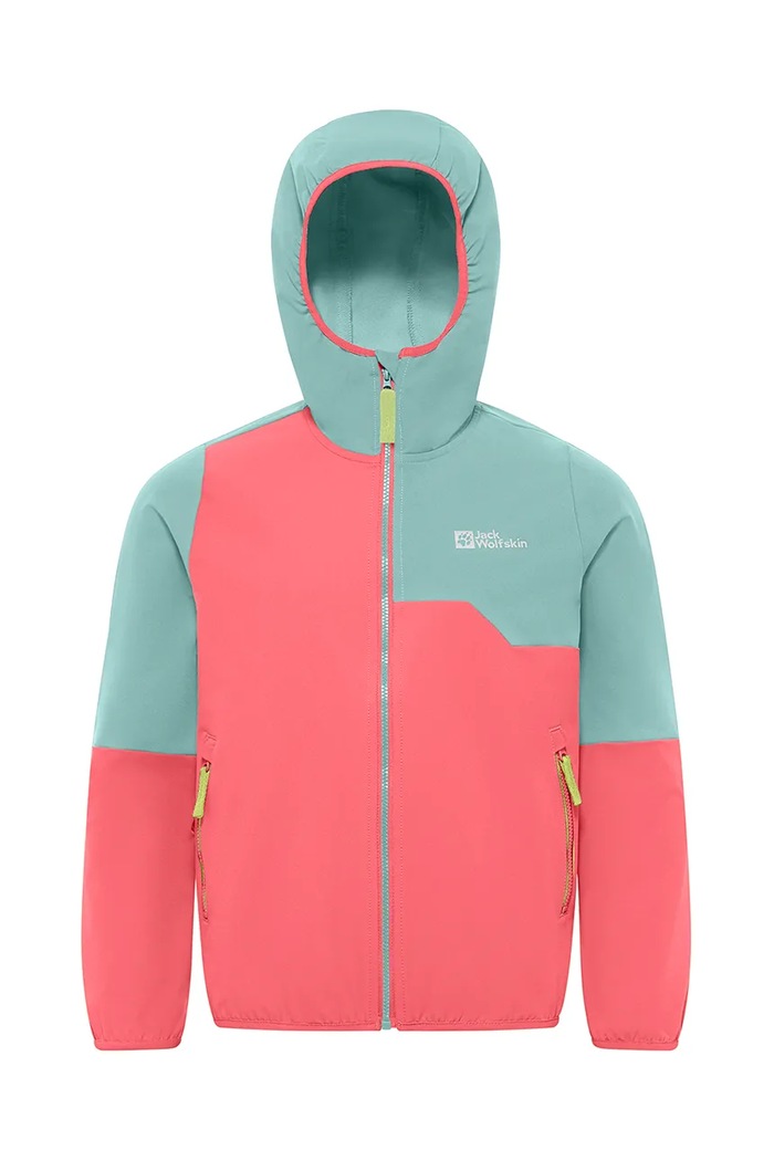 Детско яке Jack Wolfskin TURBULENCE HOODED JKT K оранжев A63683.164.176