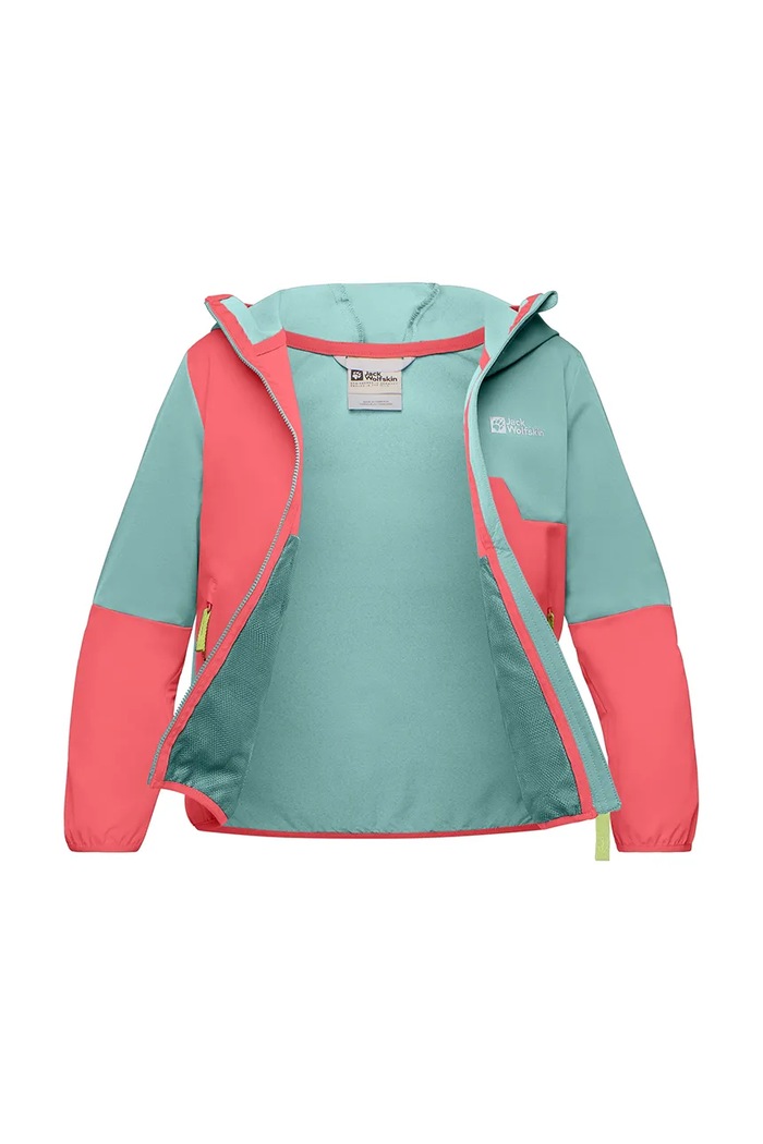 Детско яке Jack Wolfskin TURBULENCE HOODED JKT K A63683.164.176 оранжев