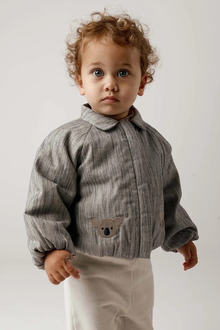 Donsje kurtka niemowlęca Corneel Jacket Koala bez kaptura szary 3036102