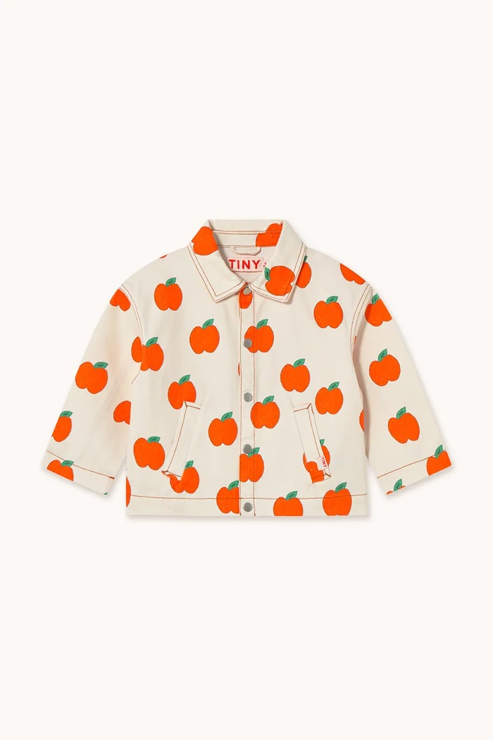 Детско памучно яке Tinycottons APPLES JACKET SS25.214 бежов SS25