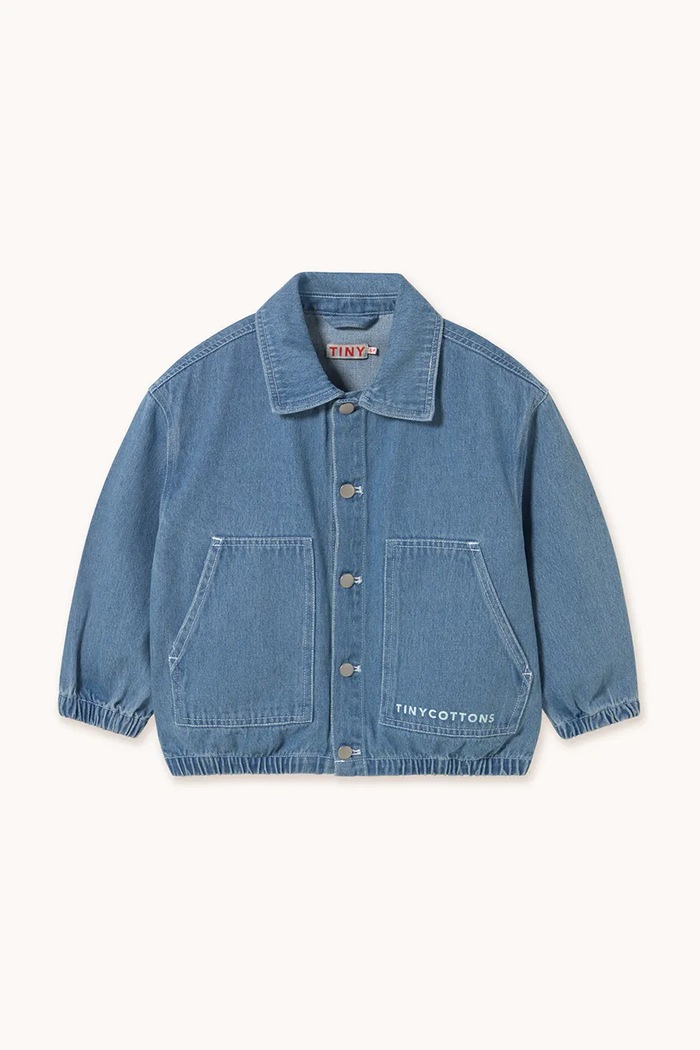 Tinycottons geaca de blugi pentru copii GRAPHIC DENIM JACKET SS25.241 albastru SS25