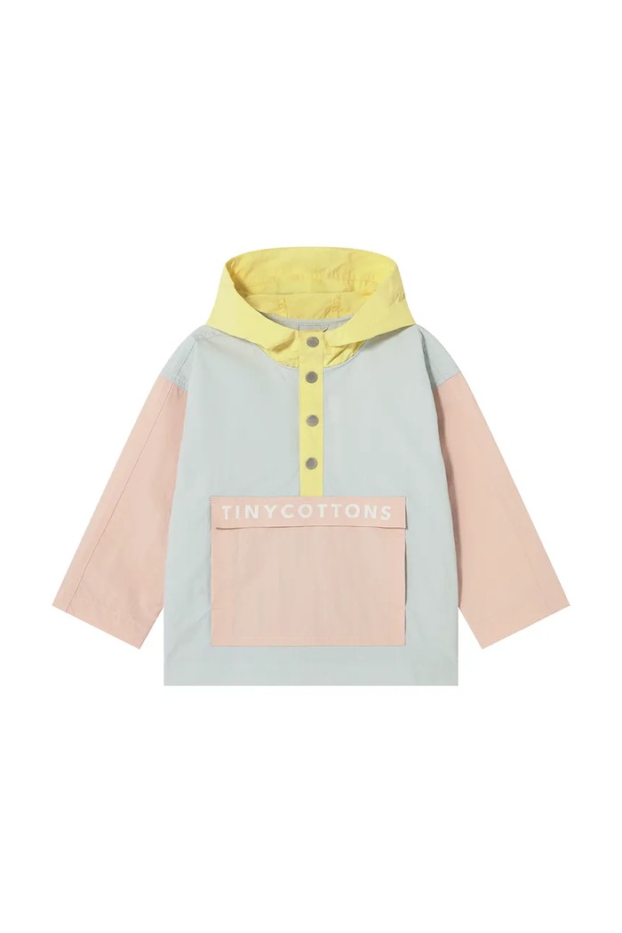 Dětská bunda Tinycottons COLOR BLOCK JACKET SS25.250 modrá SS25