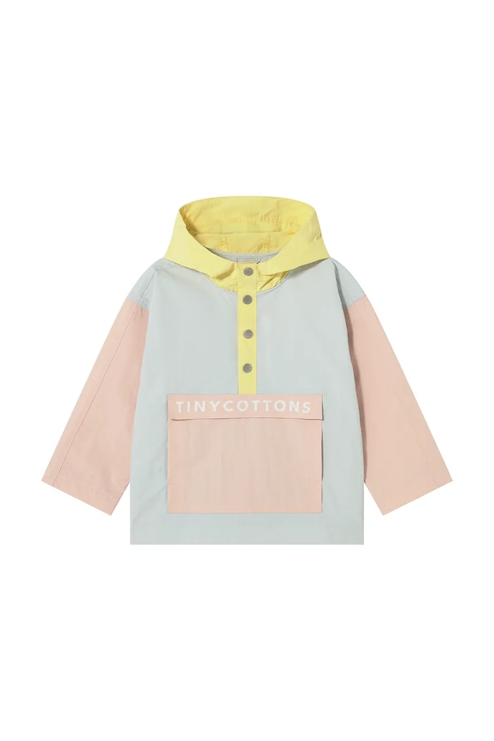Dětská bunda Tinycottons COLOR BLOCK JACKET SS25.250 modrá SS25