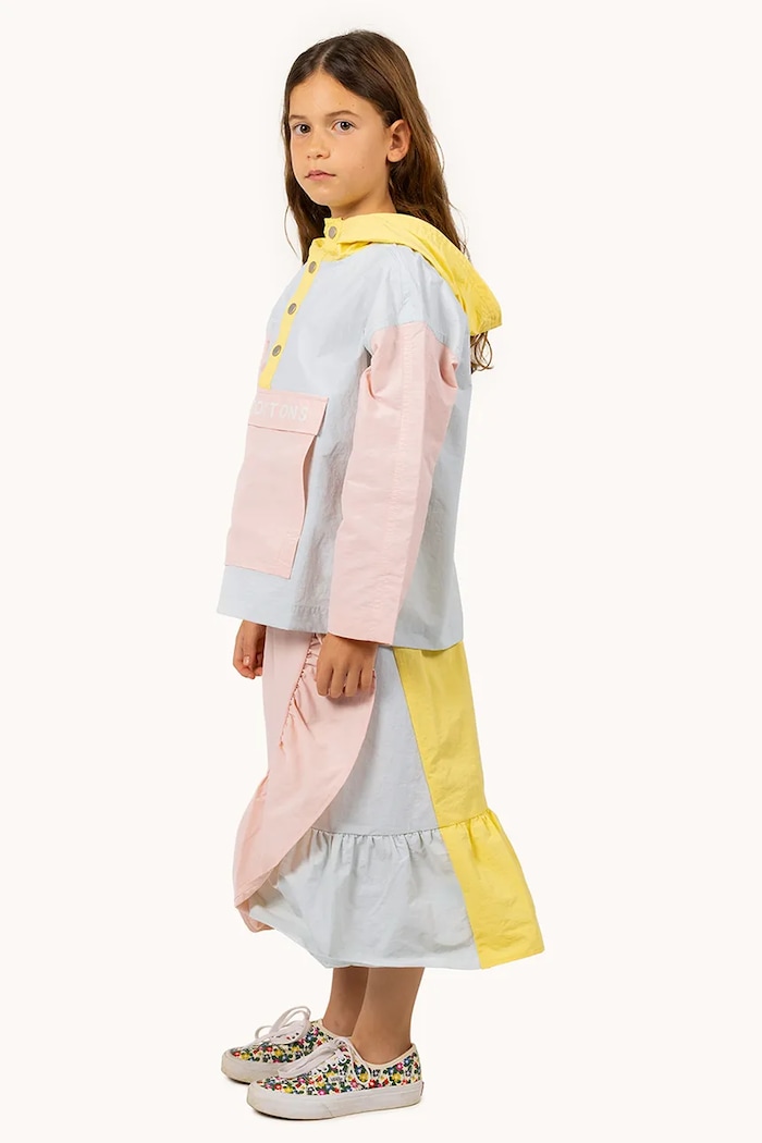 Dětská bunda Tinycottons COLOR BLOCK JACKET SS25.250 modrá