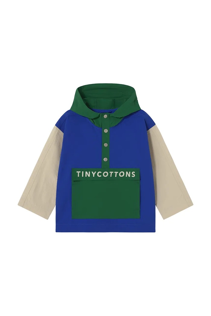 Dětská bunda Tinycottons COLOR BLOCK JACKET SS25.250 modrá SS25