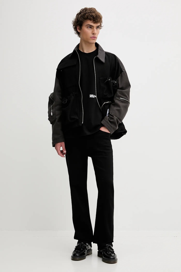 Bavlnená bunda Karl Lagerfeld Jeans A1M15050 čierna SS25