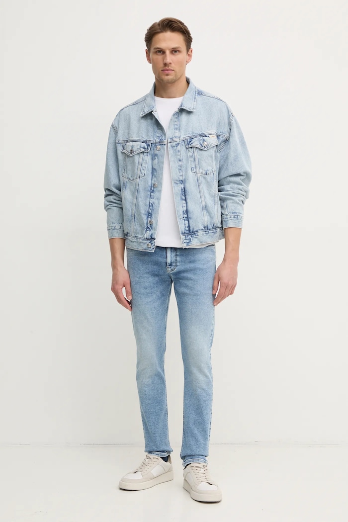 Calvin Klein Jeans kurtka jeansowa J30J326556 niebieski SS25
