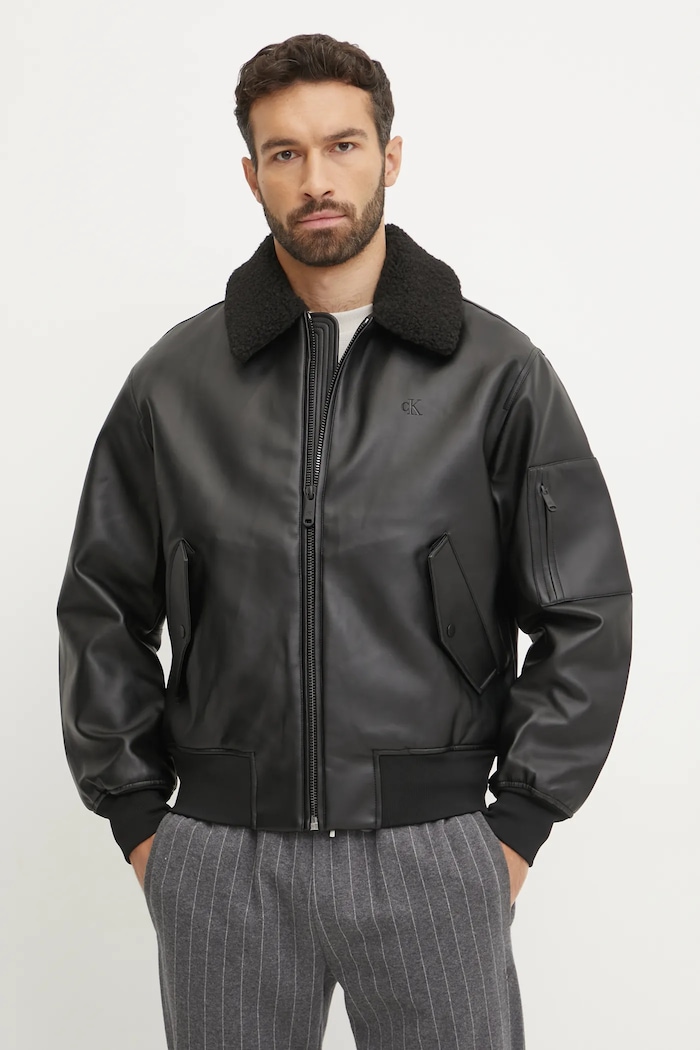 Bunda Calvin Klein Jeans přechodné černá J30J326729