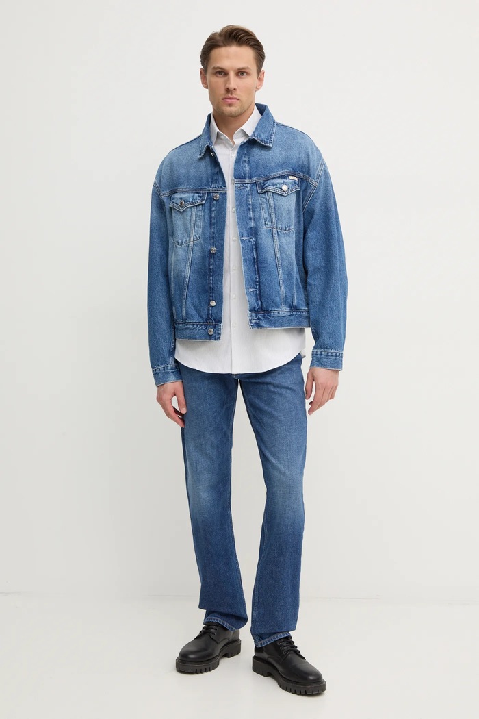 Calvin Klein Jeans Džínová bunda Calvin Klein Jeans J30J327027 modrá SS25