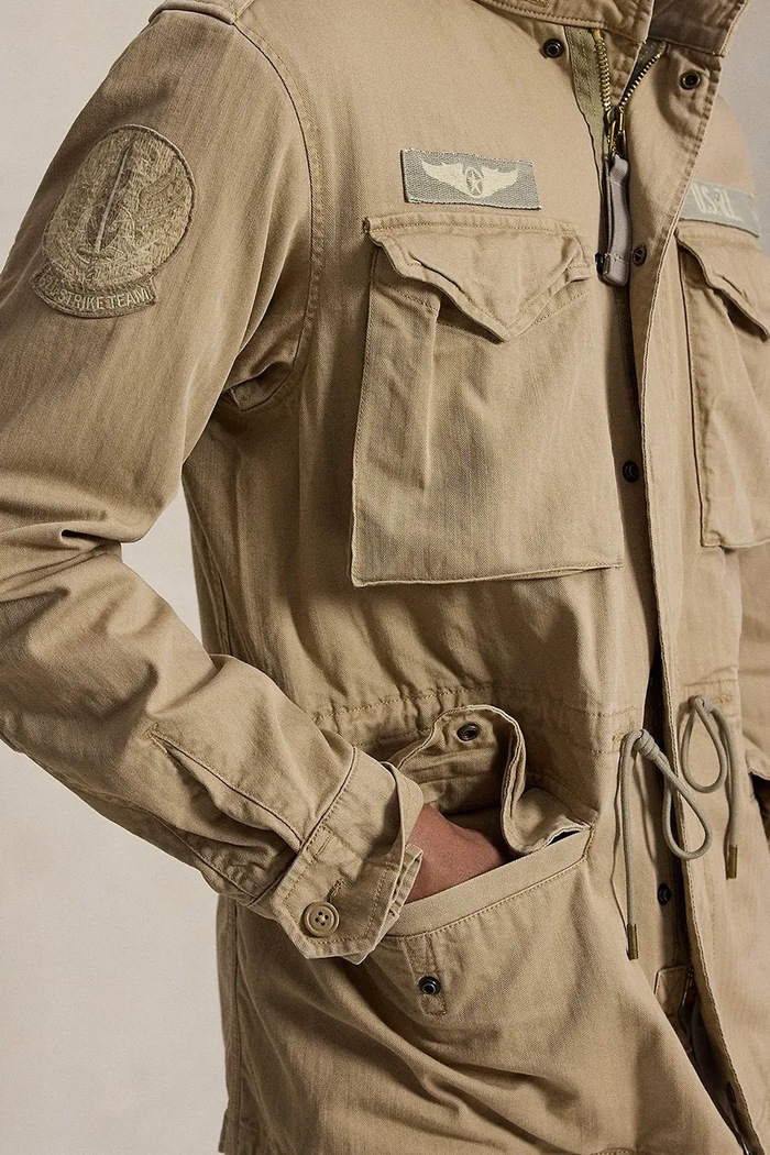 Polo Ralph Lauren kurtka przejściowa męska bawełniana Icnc Fld Jkt Lined Field 710961616 zielony