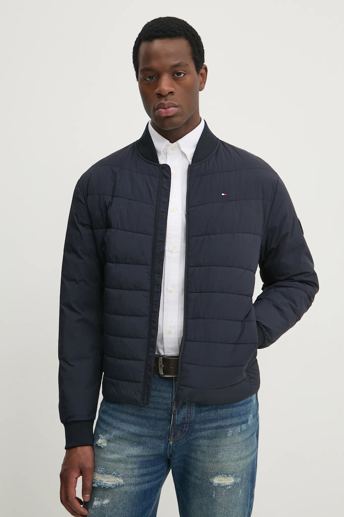 Bunda Tommy Hilfiger tmavomodrá MW0MW37640