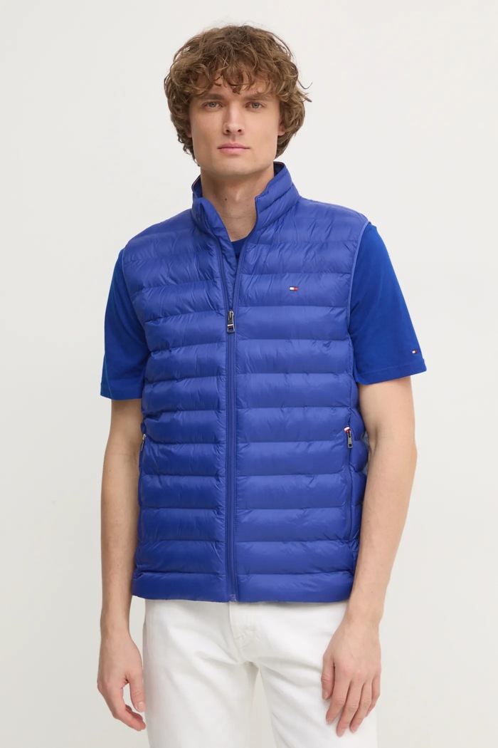 Prsluk Tommy Hilfiger bez kapuljače plava MW0MW37677