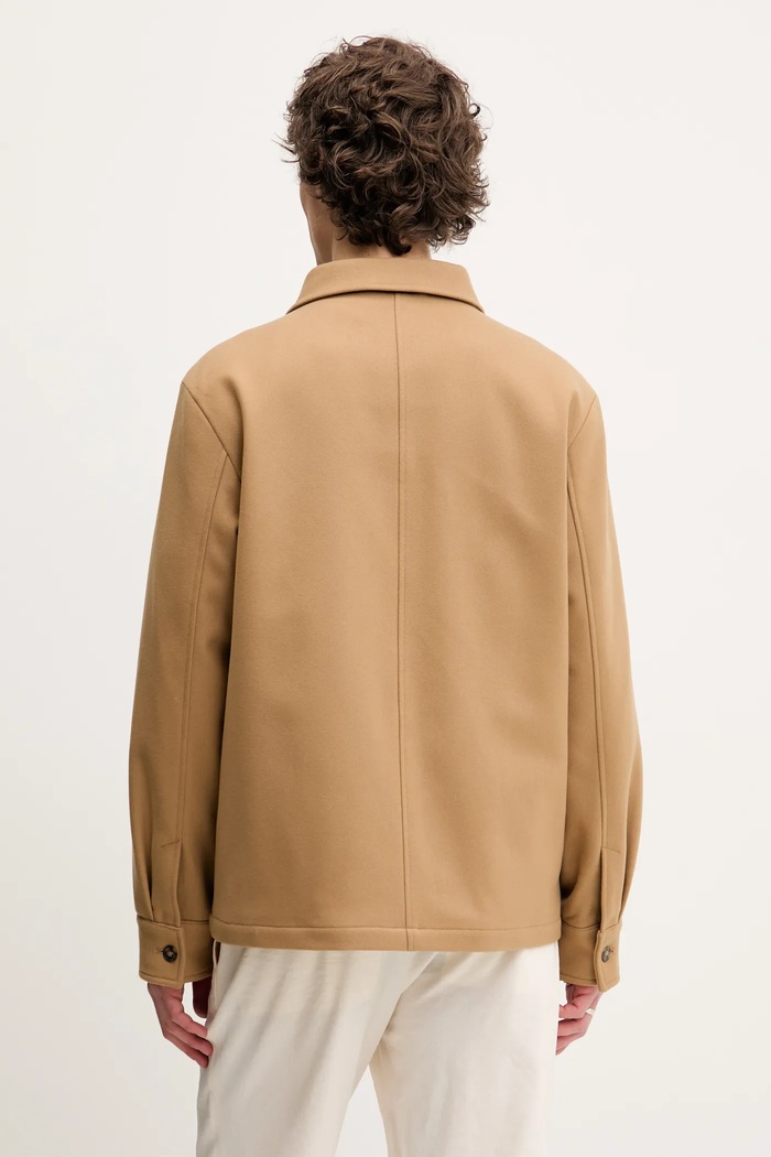 Îmbrăcăminte A.P.C. jachetă de cămașă din lână veste emile WOAJS.H02713 bej