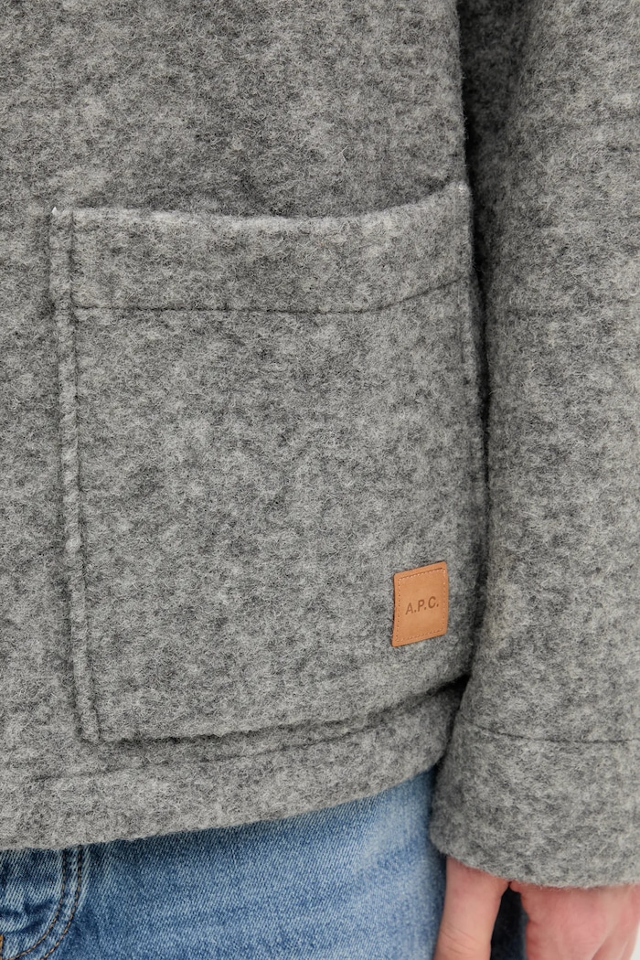 A.P.C. kurtka koszulowa wełniana veste thais WOAQS.M02912 szary