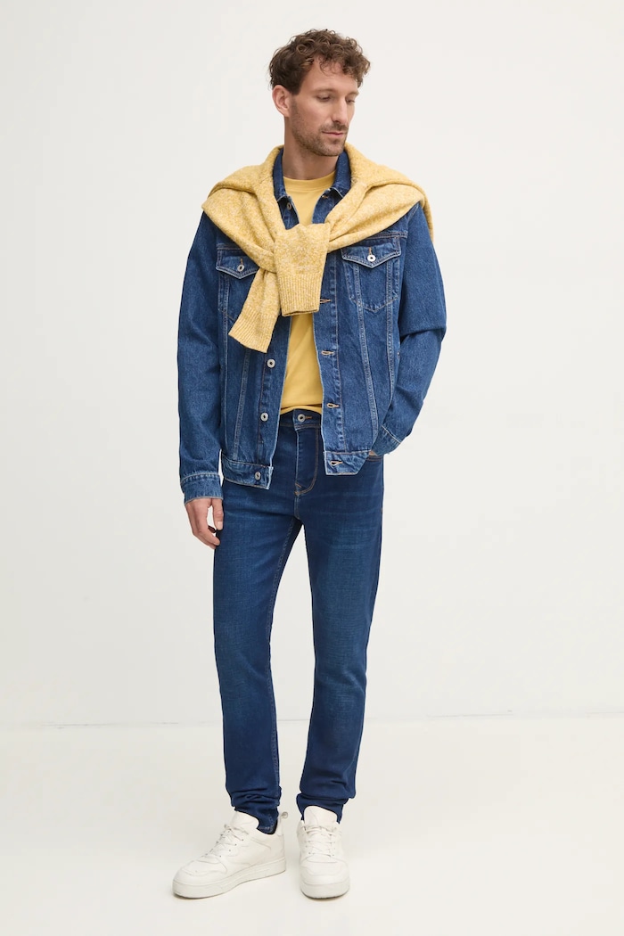 Rifľová bunda Pepe Jeans REGULAR JACKET PM402715HW5 tmavomodrá SS25