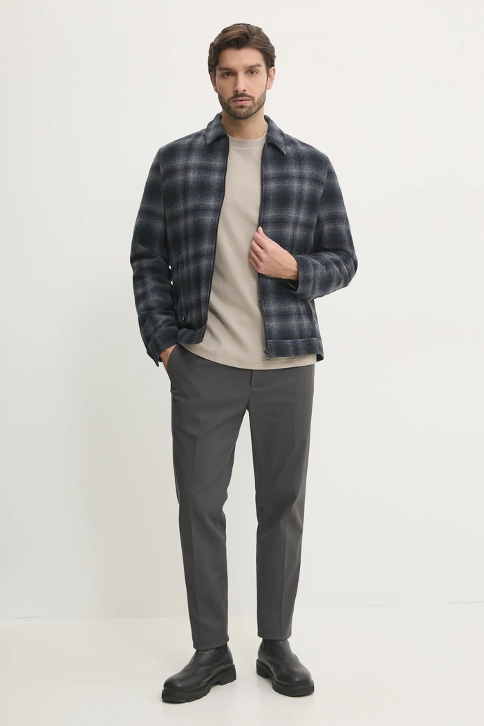 Μάλλινο σακάκι σε στυλ πουκάμισο Pepe Jeans MARRINGTON PM403055 σκούρο μπλε SS25