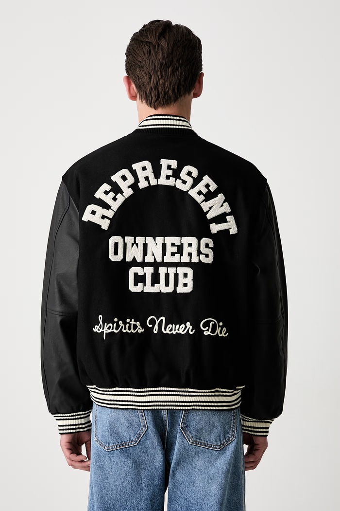 Ρούχα Owners Club Varsity Jacket bomber με πρόσμιξη μαλλιού Ανδρικό MLM100231.01 μαύρο