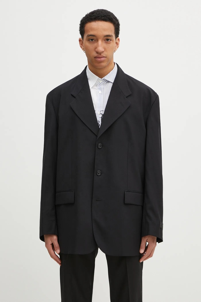 Vuneni sako MM6 Maison Margiela relaxed crna SH0BN0011