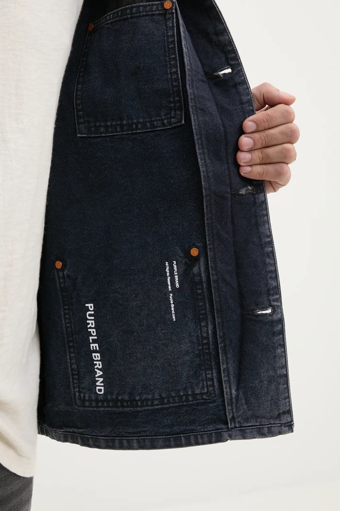 PURPLE BRAND geaca jeans WORKWEAR ROYALTIES CANVAS P080.WJDB125