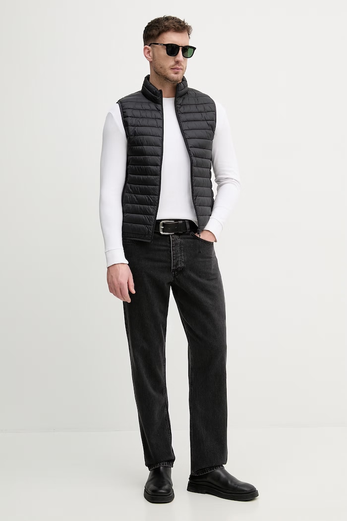 United Colors of Benetton vestă pentru bărbați 2TWDUJ00P negru SS26