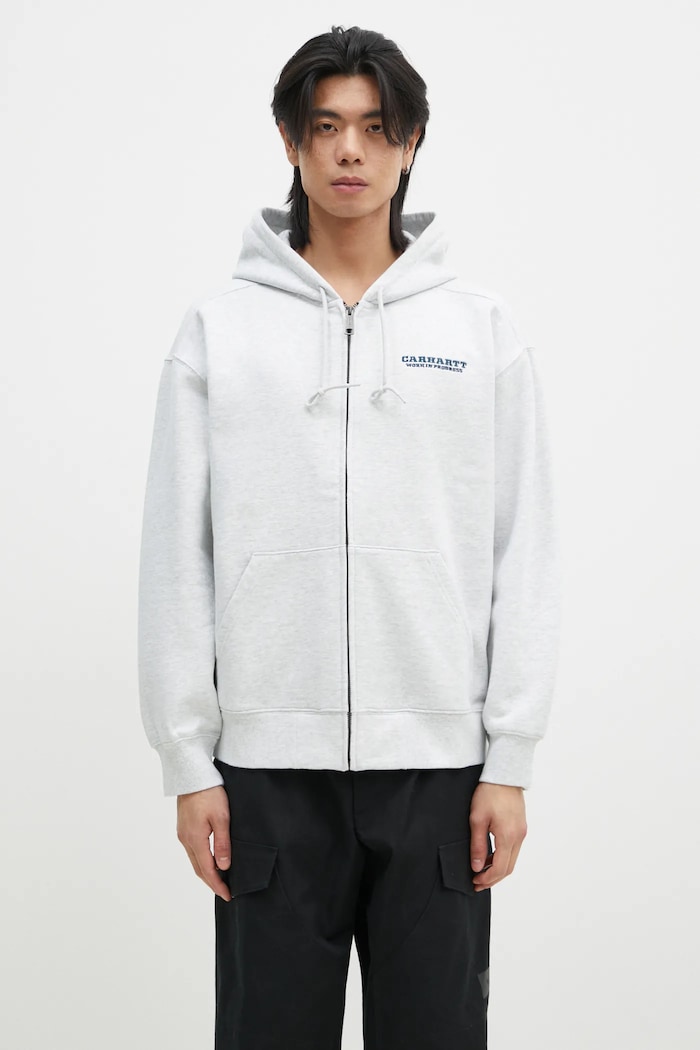 Carhartt WIP sweatshirt Hooded Runaway applique gray I034414.2NX06