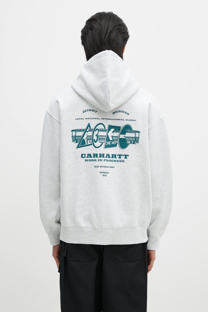 Clothing Carhartt WIP sweatshirt Hooded Runaway I034414.2NX06 gray
