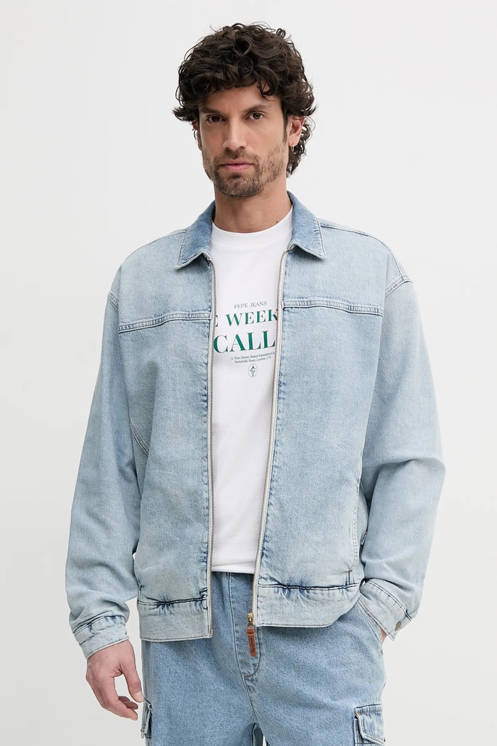 Pepe Jeans geaca jeans EMMETT FADEOUT cu captuseala albastru PM403101